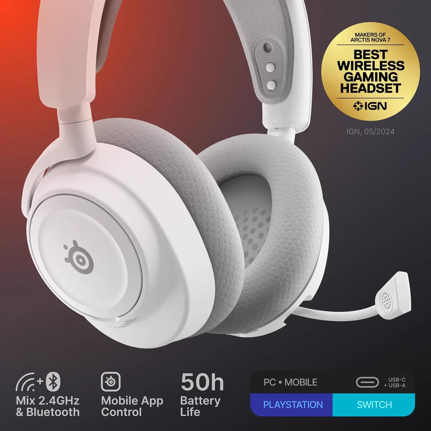 SteelSeries Arctis Nova 7 Wireless Gen 2 White 3