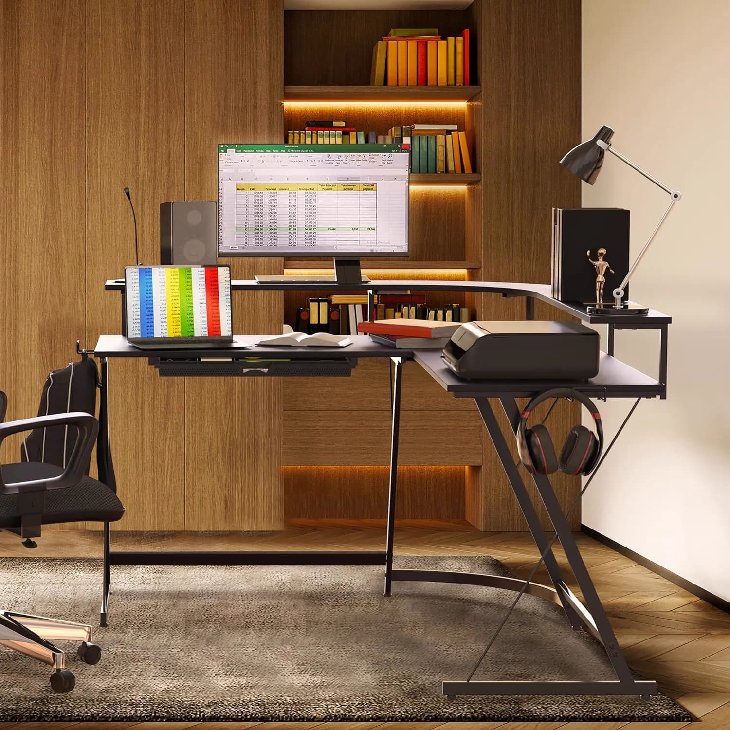 SHW L Shaped 130x130 cm Gaming Desk 2