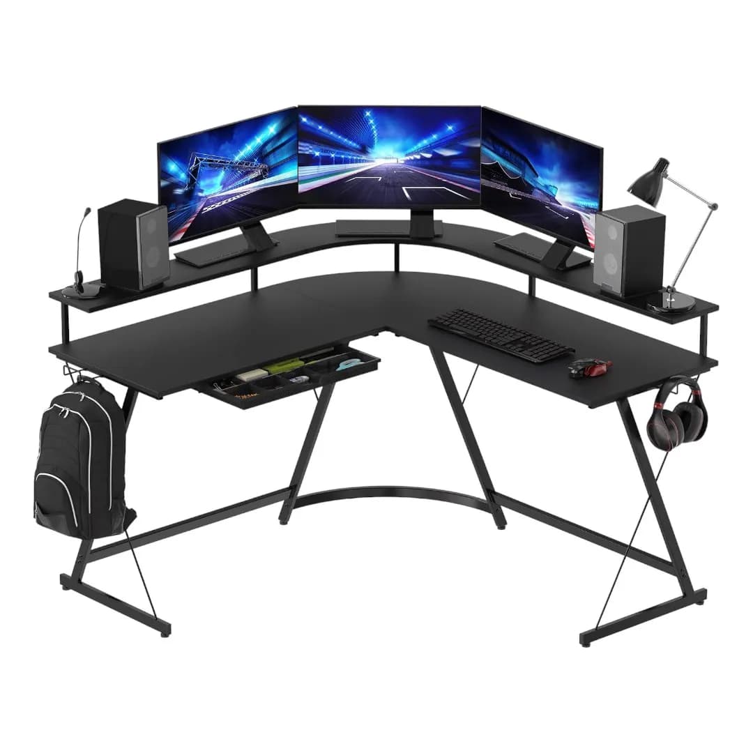 SHW L Shaped 130x130 cm Gaming Desk 1