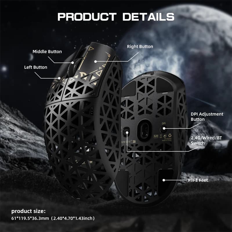 ATTACK SHARK R5 Ultra Wireless Black 3