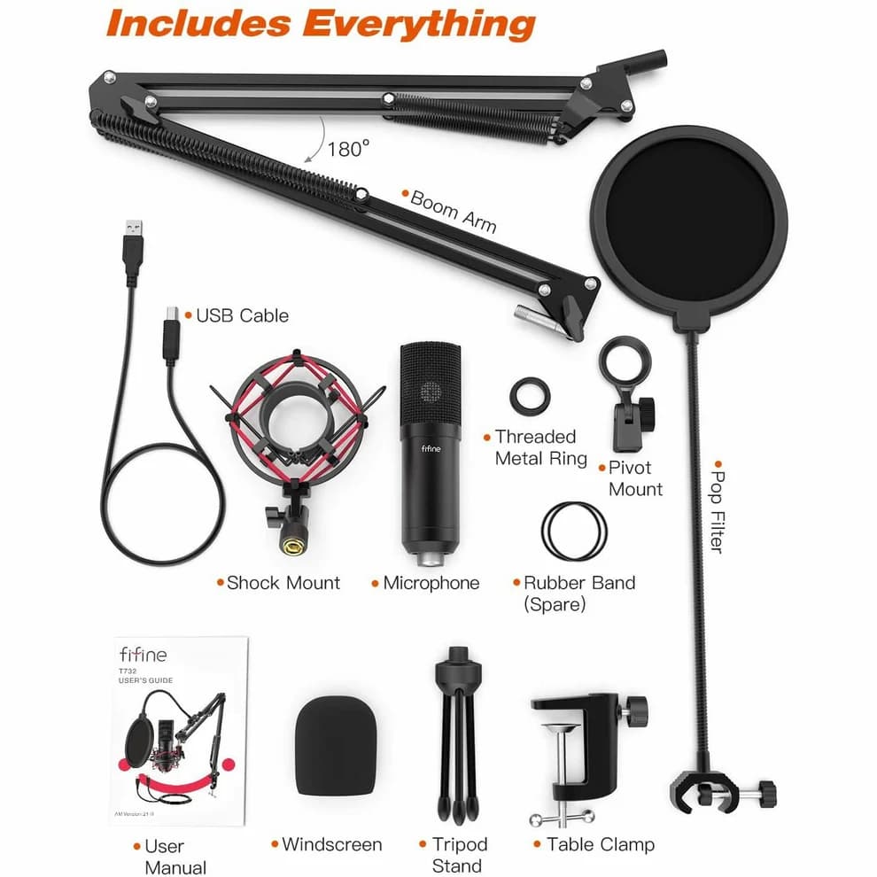 FIFINE T732 USB Condenser Microphone Kit 2